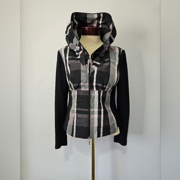TUZZI Black,Pink and Gray Plaid Jacket. size 8 - Picture 6 of 13